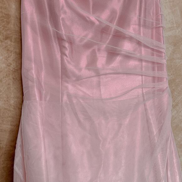 Morgan and Co. Vintage Y2K Strapless Ombre Maxi Dress Floral Embroidered Pink - Picture 10 of 12